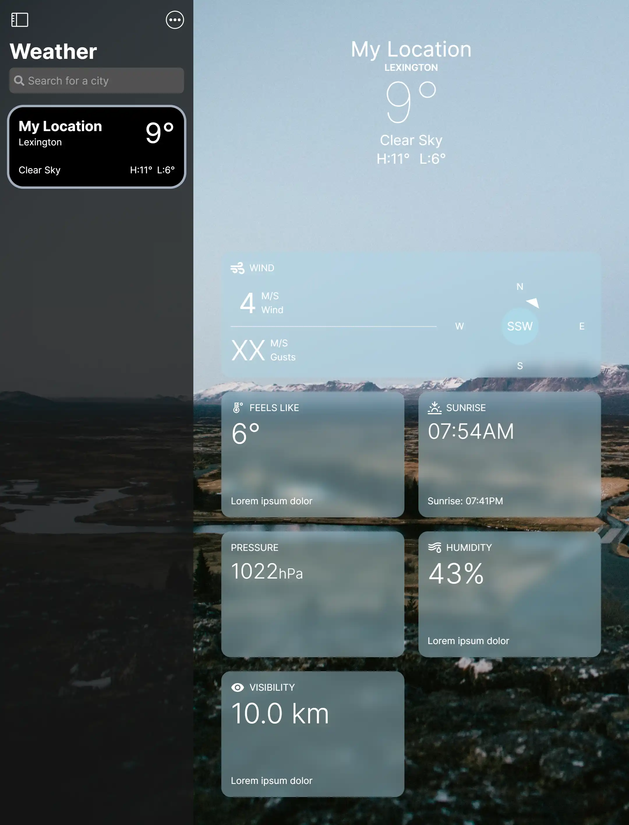 iOS Weather App screenshot
