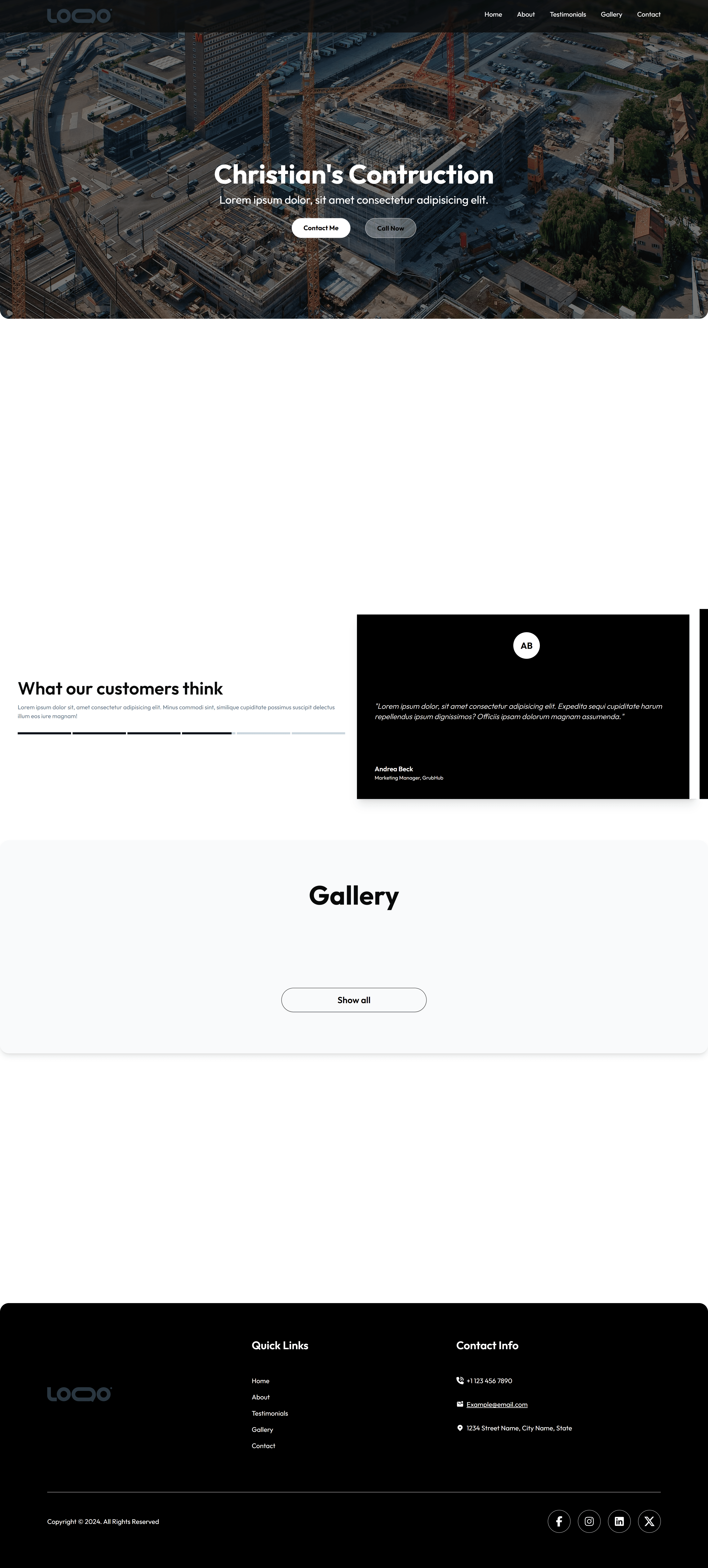 Landing Page screenshot